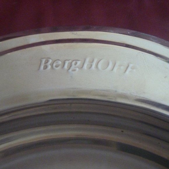 BergHOFF 18/10 Polished Stainless Steel Designer Low Serving Bowl Plate Vintage - Picture 3 of 7
